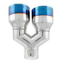 קצה קצה שרוף MBRP 2.5 ID Dual 4 OD Out 9.5 אורך קיר בודד 304 נירוסטה צד נהג