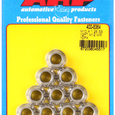 ARP M10 x 1.25 SS 12p Nut Kit (10/pkg)