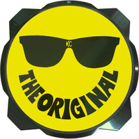 KC HiLiTES 6 אינץ'. כיסוי קשיח עבור נורות LED Gravity Pro6 (יחיד) - סמיילי פנים- לוגו KC צהוב/שחור