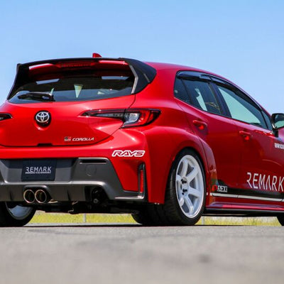 הערה 24+ Toyota GR Corolla Dual Center Exit עם רזונטור שרוף פלדת אל חלד Catback,