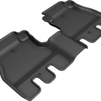 3D MAXpider 2018-2020 Jeep Wrangler JL Unlimited Kagu בשורה 2 שטיחי רצפה - שחור