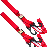 BikeMaster Tiedown 1-1/2 Softhook משולב - אדום