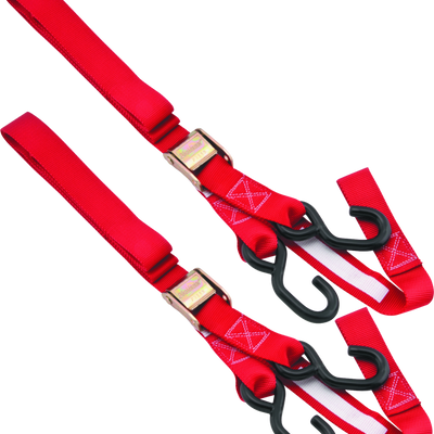 BikeMaster Tiedown 1-1/2 Softhook משולב - אדום