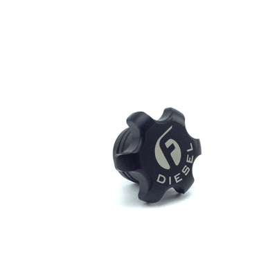 ביצועי פליס 13-18 Dodge Cummins Black Anodized Billet דלק מכסה דלק