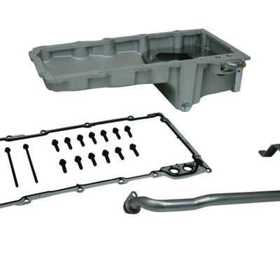 Moroso GM LS Swap (עם שקע אחורי ומתאם מסנן שמן ספין-על) בור רטוב 6qt 5.75 אינץ' מחבת שמן אלומיניום