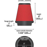 מסנן אוויר Dryflow AEM 5 אינץ' עם אלמנט 8 אינץ'