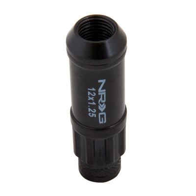 סדרת NRG 700 M12 X 1.25 אום פלדה עם סט כיסוי מכסה אבק 21 יחידות עם מנעולים ושקע נעילה - שחור