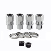 McGard Hex Lug Nut (שוק קצר מרוצי דראג) M12X1.5 / 13/16 Hex / 1.6 אינץ'. אורך (4-Pack) - כרום
