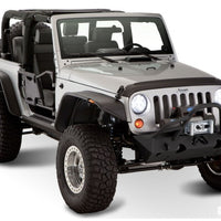 Bushwacker 07-18 Jeep Wrangler Flat Style Flares 4pc מתאים לכלי ספורט 2 דלתות בלבד - שחור