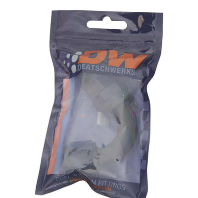 DeatschWerks 10AN נקבה מתלקחת מסתובב קצה צינור 120 מעלות PTFE - אנודייז שחור מט