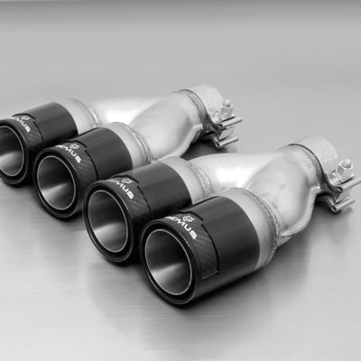 Remus 2006 פיג'ו 207 1.4L/1.6L 84mm Black Chrome Straight w/Carbon Insert Pipe Tail Set