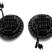 Raxiom 97-18 ג'יפ רנגלר TJ/JK צירי 7 אינץ' פנסי LED עם RGB Halo- Blk Hsng (עדשה שקופה)