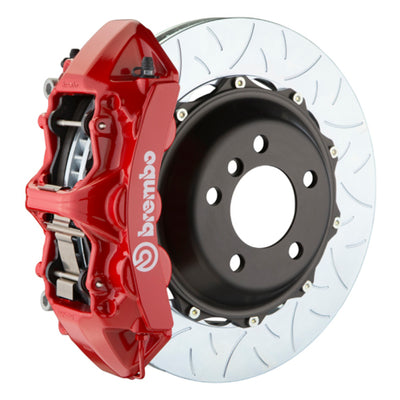 Brembo 06-09 Honda Honda S2000 Front GT BBK 6 בוכנה יציקת 355x32 2pc רוטור מחורץ סוג-3-אדום