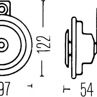Hella Sharptone Horn Kit 12V 415/350Hz צהוב (3BB922000731 = H31000001) (כמות מינימלית 360)
