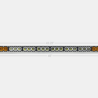 Cali Raised 43 Amber/White Dual Function Bar Led Bar - ללא רתמת חוט / ללא מתג