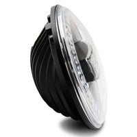 Raxiom 97-18 ג'יפ רנגלר TJ/JK 7 אינץ' פנסי LED עם הילות- בית שחור (עדשה שקופה)