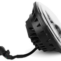 Raxiom 97-18 Jeep Wrangler TJ/JK Axial Halo Fronts with DRL Amber Signals- Blk Hsng (Clear Lens)