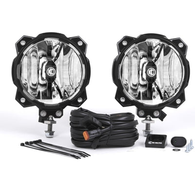 KC HiLiTES 6 אינץ'. Pro6 Gravity LED Light 20w יחידת נקודת קרן (מערכת חבילה זוגית)