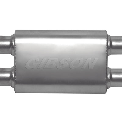 משתיק קול סגלגל כפול/כפול של Gibson CFT Superflow - פתח כניסת 4x9x18 אינץ'/3 אינץ'/2.5 אינץ' - אל חלד