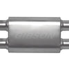 Gibson CFT Superflow Dual/Dual Oval Muffler - 4x9x18in/2.5in Inlet/2.5in Outlet - Stainless