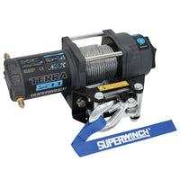 Superwinch 2500 LBS 12V DC 3/16in x 40ft חבל פלדה Terra 2500 Winch - קמט אפור