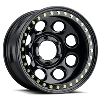 Raceline RT81 Rock 8 17x8in / 5x114.3 BP / -25mm Offset / 83.82mm Bore - גלגל Beadlock שחור מבריק