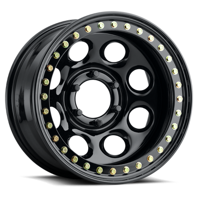 Raceline RT81 Rock 8 17x9.5in/8x165.1 BP/-44mm Offset/130.81mm Bore - גלגל חרוזים שחור מבריק