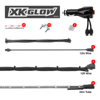 XK Glow Tube צבע יחיד Underglow LED הדגשה ערכת רכב/משאית כחול - 8x24 אינץ'