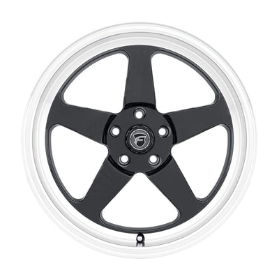 Forgestar D5 Drag 18x5.0 / 5x114.3 BP / ET-23 / 2.125in BS גלגל שחור מבריק