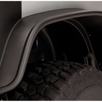 Bushwacker 07-18 Jeep Wrangler Flat Style Flares 4pc מתאים לכלי ספורט 2 דלתות בלבד - שחור