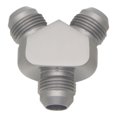 DeatschWerks 8AN זכר התלקחות + 8AN זכר התלקחות ל-8AN זכר התלקחות Y-Block Fitting