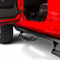 N-Fab Predator Pro Step System 2019 Jeep Wrangler JT 4DR משאית באורך מלא - טקסטיל שחור