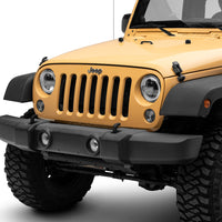 Raxiom 97-18 ג'יפ רנגלר TJ/JK 7 אינץ' פנסי LED עם הילות- בית שחור (עדשה שקופה)