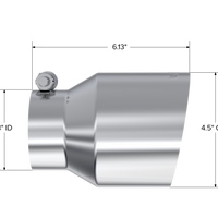 MBRP אוניברסלי נירוסטה קצה קיר כפול 4.5 אינץ' OD/3 אינץ' כניסת/6.13 אינץ' L