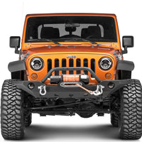 Raxiom 97-18 Jeep Wrangler TJ/JK Axial Halo Fronts with DRL Amber Signals- Blk Hsng (Clear Lens)
