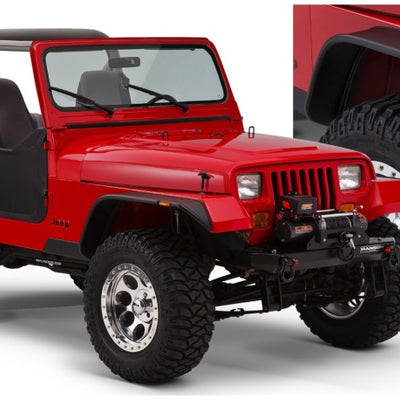 Bushwacker 87-95 Jeep Wrangler Flat Style Flares 4pc לא כולל Renegade - שחור
