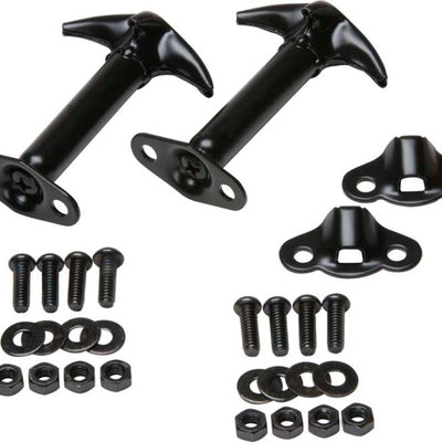Kentrol 55-95 Jeep CJ/Wrangler YJ Hood Catch Pair - מעיל אבקה שחור
