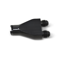 Russell Performance Billet Y-Block מתאם 3/8 אינץ' SAE Qick Disconnect (2) -6AN Male Flare Black