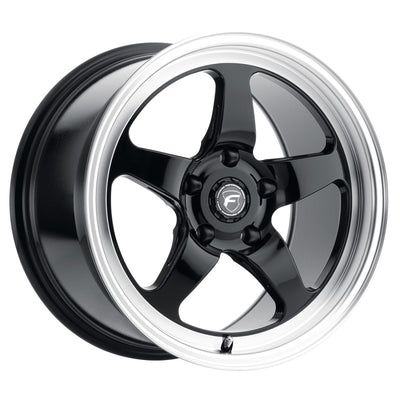 Forgestar D5 Drag 17x10 / 5x114.3 BP / ET50 / 7.5in BS גלגל שחור מבריק