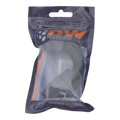 DeatschWerks 10AN נקבה מתלקחת מסתובב 120 מעלות קצה צינור CPE - אנודייז שחור מט