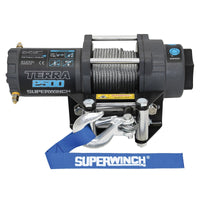 Superwinch 2500 LBS 12V DC 3/16in x 40ft חבל פלדה Terra 2500 Winch - קמט אפור