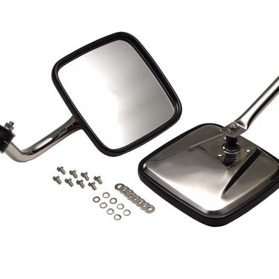 Kentrol 55-86 Jeep CJ Mirror Kit - כסף מלוטש