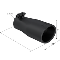 MBRP אוניברסלי קצה 2.5 OD סגלגל 3.75 כניסת אורך 10 אינץ' - גימור שחור