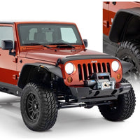 Bushwacker 07-18 Jeep Wrangler Unlimited Style Flat Flares 4pc 4-Dor Sports Utility Only - שחור