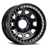 Raceline RT51 Daytona Rock 15x8in/6x139.7 BP/-19mm Offset/107.95mm Bore - גלגל חרוזים שחור מבריק