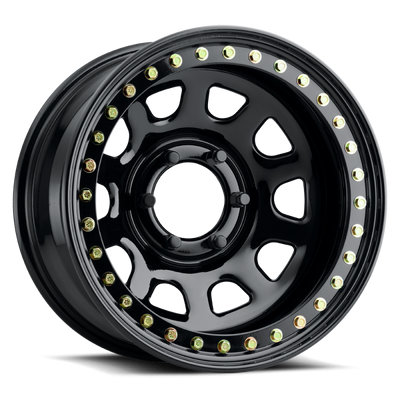 Raceline RT51 Daytona Rock 15x8in/6x139.7 BP/-19mm Offset/107.95mm Bore - גלגל חרוזים שחור מבריק