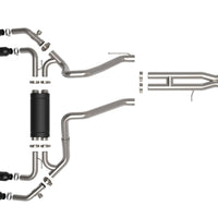 aFe Vulcan Series 2.5in 304SS Cat-Back Exhaust 2021+ Jeep Wrangler 392 6.4L with/Outs Black