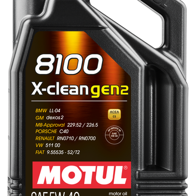 שמן מנוע סינטטי מוטול 5L 8100 X-CLEAN Gen 2 5W40
