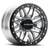 Raceline A91MA Ryno 15x10in/4x156 BP/0mm Offset/132.5mm Bore - מעובד וגלגל חרוזים טבעת שחורה