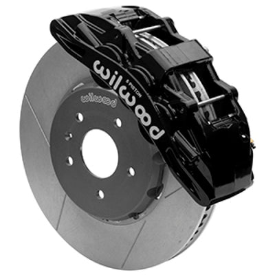 Wilwood 14-19 שברולט קורבט SX6R ערכת בלמים קדמיים 14 אינץ' SRP מחורצים/קדחו שחור - עם קווים